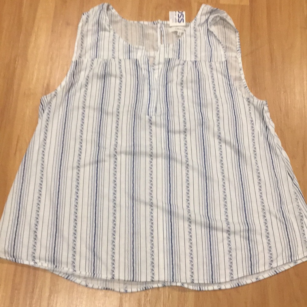 White and blue top